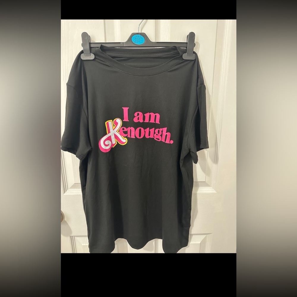 Barbie The Movie I Am Kenough Graphic Tee Design Black Size L (8/10)